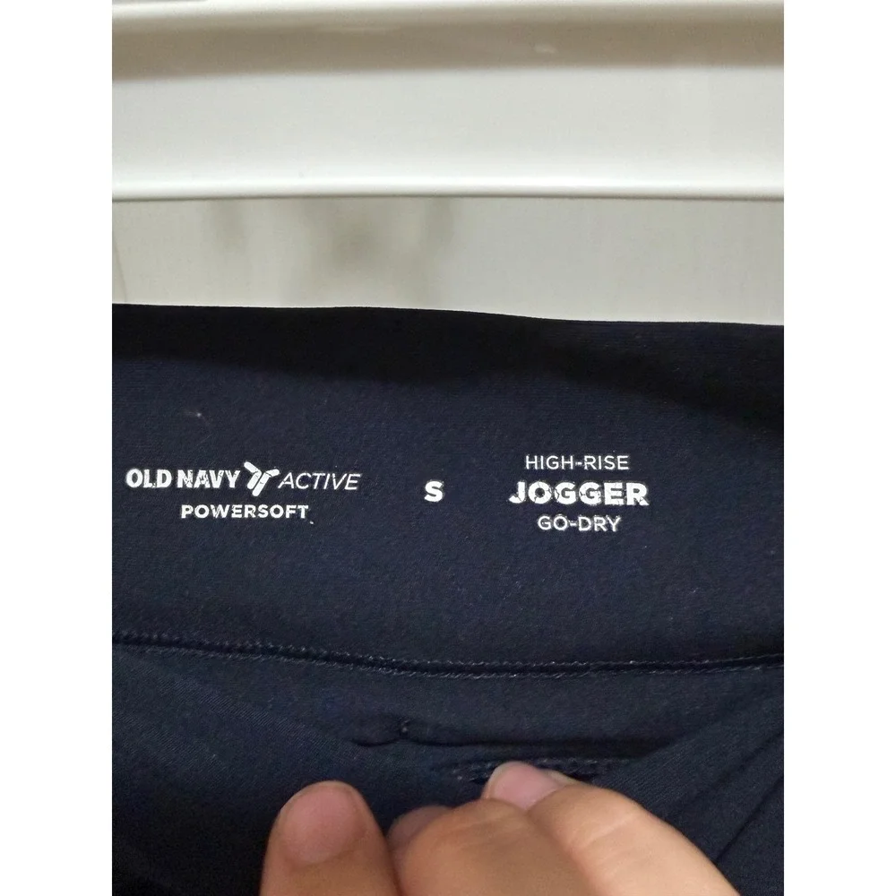 Old Navy Active Girls Powersoft High-Rise Jogger Navy Blue Go-Dry Size S 6-7